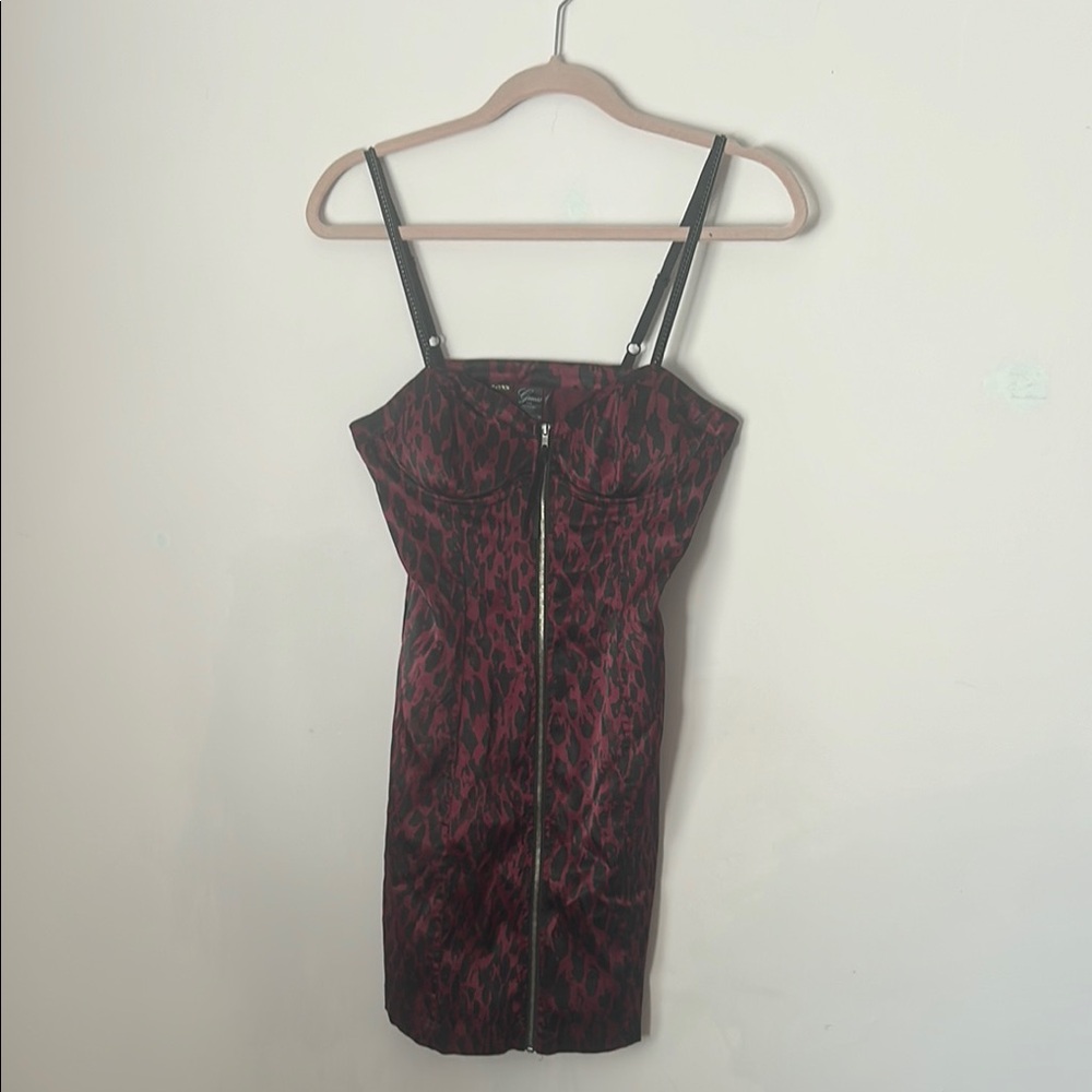 Vintage Guess Black and Maroon Dress